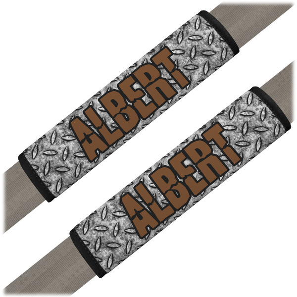 Custom Diamond Plate Seat Belt Covers (Set of 2) (Personalized)
