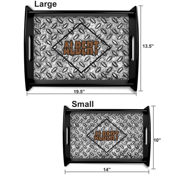 Diamond Plate Serving Tray Black Sizes