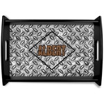 Diamond Plate Black Wooden Tray - Small (Personalized)