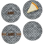 Diamond Plate Set of 4 Glass Appetizer / Dessert Plate 8" (Personalized)