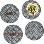 Diamond Plate Set of 4 Glass Lunch / Dinner Plate 10" (Personalized)