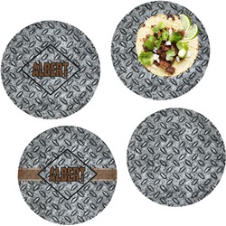 Diamond Plate Set of 4 Glass Lunch / Dinner Plate 10" (Personalized)