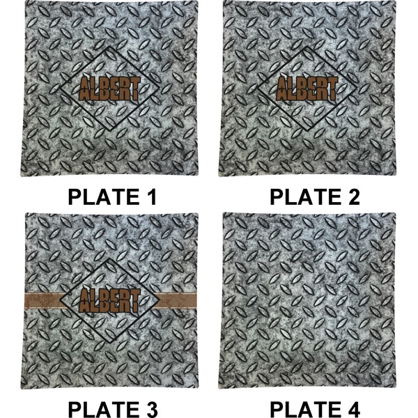 Diamond Plate Set of Square Dinner Plates (Approval)