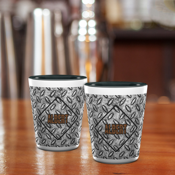 Diamond Plate Shot Glass - Two Tone - LIFESTYLE