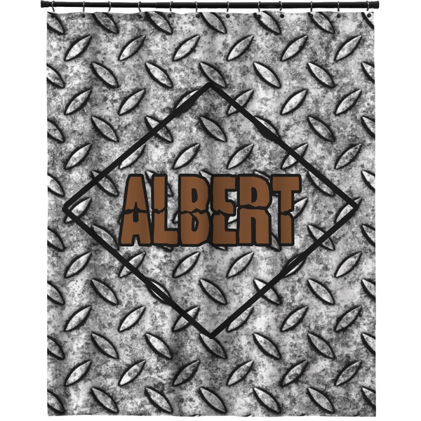 Custom Diamond Plate Extra Long Shower Curtain - 70"x84" (Personalized)