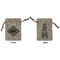 Diamond Plate Small Burlap Gift Bag - Front and Back