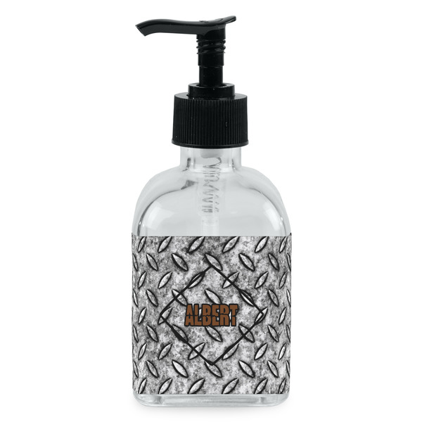 Custom Diamond Plate Glass Soap & Lotion Bottle - Single Bottle (Personalized)