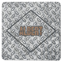 Diamond Plate Square Rubber Backed Coaster (Personalized)