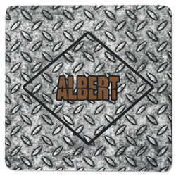 Diamond Plate Square Rubber Backed Coaster (Personalized)
