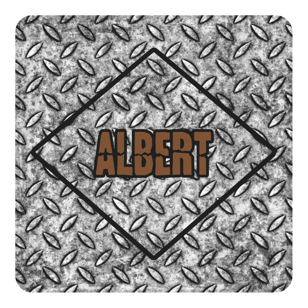 Custom Diamond Plate Square Decal - Large (Personalized)