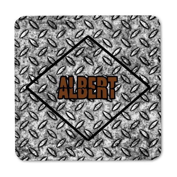 Diamond Plate Square Fridge Magnet - FRONT