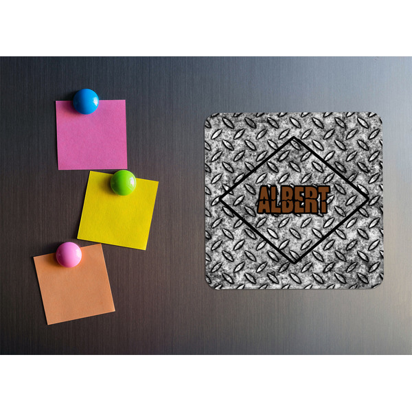 Diamond Plate Square Fridge Magnet - LIFESTYLE