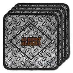 Diamond Plate Iron On Square Patches - Set of 4 w/ Name or Text