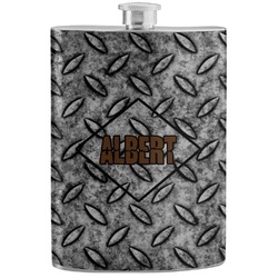 Diamond Plate Stainless Steel Flask (Personalized)