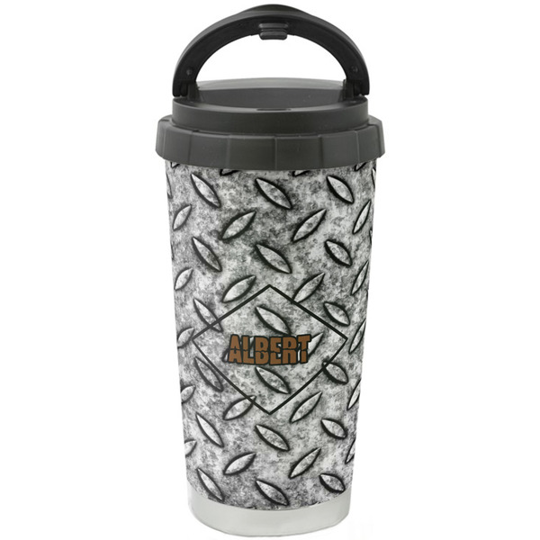 Custom Diamond Plate Stainless Steel Coffee Tumbler (Personalized)