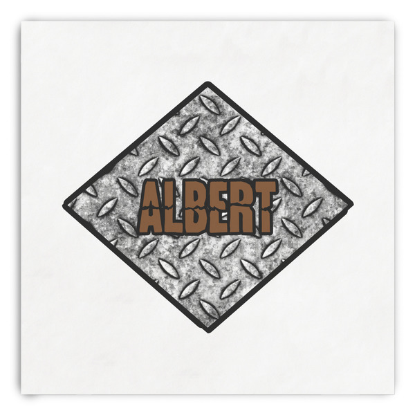 Custom Diamond Plate Paper Dinner Napkins (Personalized)