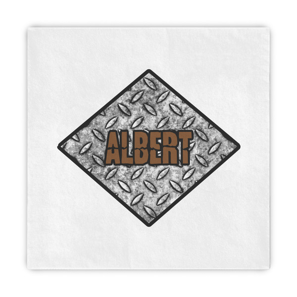 Custom Diamond Plate Decorative Paper Napkins (Personalized)