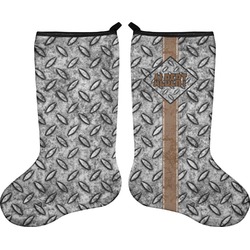 Diamond Plate Holiday Stocking - Double-Sided - Neoprene (Personalized)