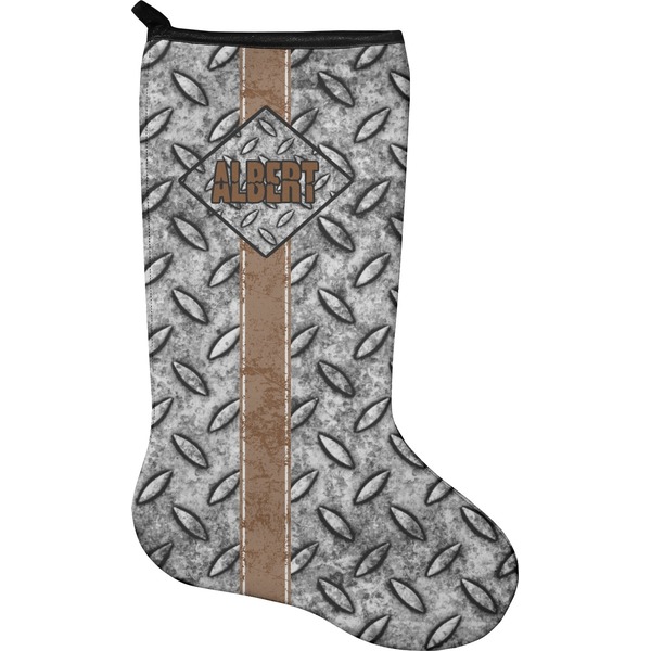 Custom Diamond Plate Holiday Stocking - Neoprene (Personalized)