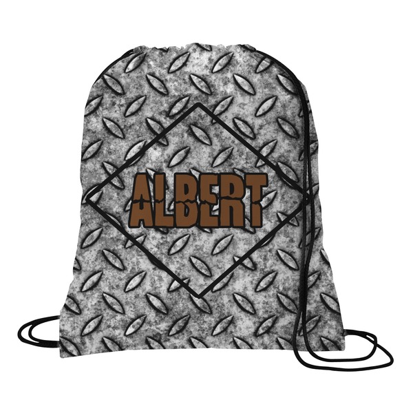 Custom Diamond Plate Drawstring Backpack - Small (Personalized)