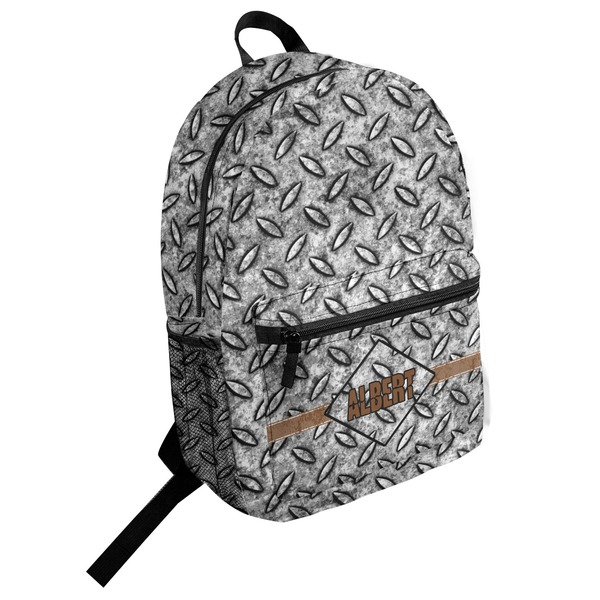Custom Diamond Plate Student Backpack (Personalized)