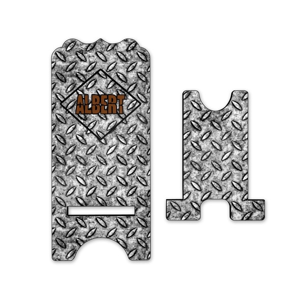Diamond Plate Stylized Phone Stand - Front & Back - Small
