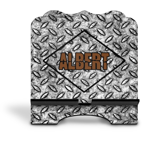 Diamond Plate Stylized Tablet Stand - Front without iPad