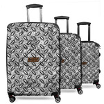 Diamond Plate 3 Piece Luggage Set - 20" Carry On, 24" Medium Checked, 28" Large Checked (Personalized)