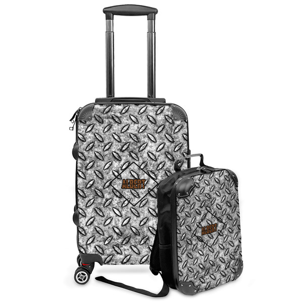 Custom Diamond Plate Kids 2-Piece Luggage Set - Suitcase & Backpack (Personalized)