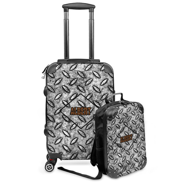 Custom Diamond Plate Kids 2-Piece Luggage Set - Suitcase & Backpack (Personalized)