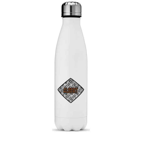 Custom Diamond Plate Water Bottle - 17 oz. - Stainless Steel - Full Color Printing (Personalized)