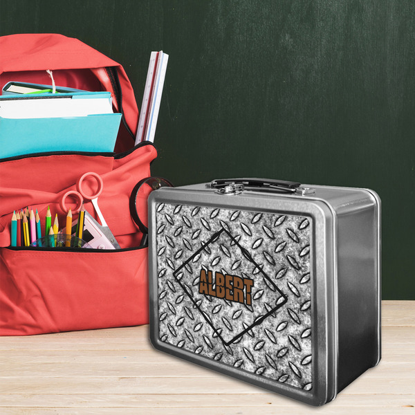 Diamond Plate Tin Lunchbox - LIFESTYLE