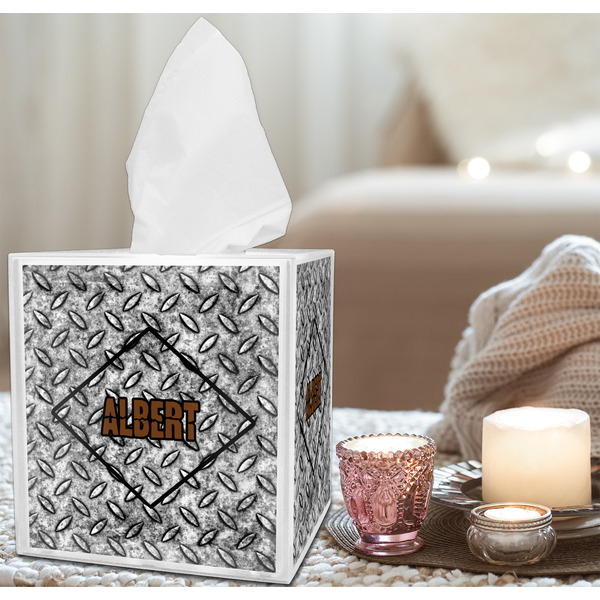 Diamond Plate Tissue Box - LIFESTYLE