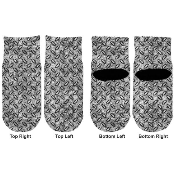 Diamond Plate Toddler Ankle Socks - Double Pair - Front and Back - Apvl
