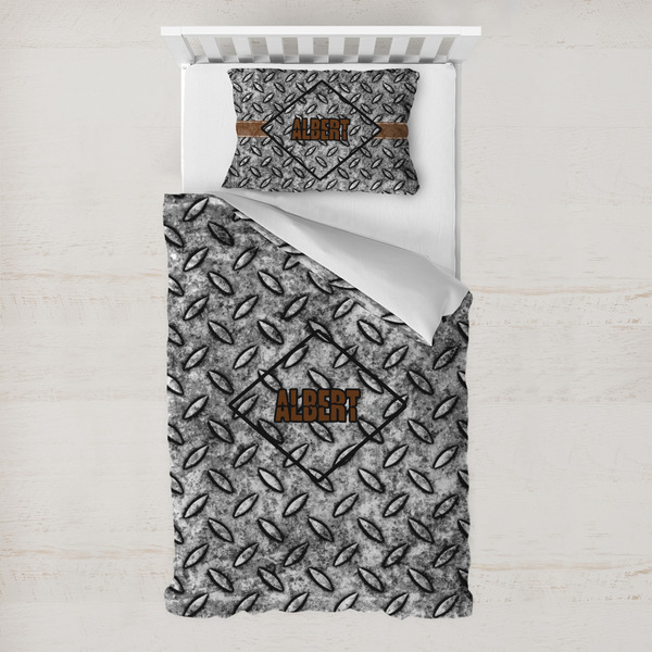 Custom Diamond Plate Toddler Bedding Set - With Pillowcase (Personalized)