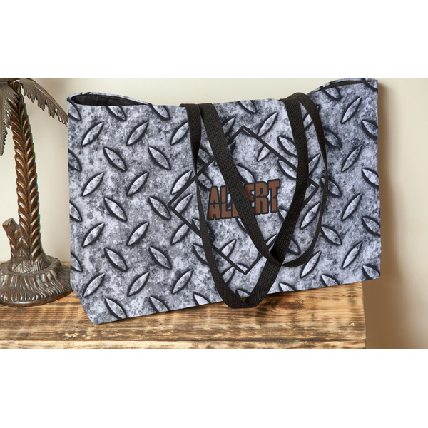 Diamond Plate Tote w/Black Handles - Lifestyle View