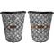 Diamond Plate Trash Can Black - Front and Back - Apvl