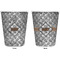 Diamond Plate Trash Can White - Front and Back - Apvl