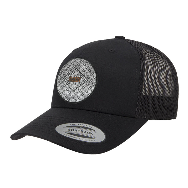 Custom Diamond Plate Trucker Hat - Black (Personalized)