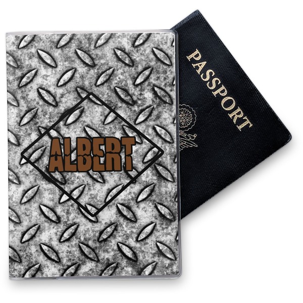 Custom Diamond Plate Vinyl Passport Holder (Personalized)