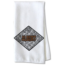 Diamond Plate Kitchen Towel - Waffle Weave - Partial Print (Personalized)
