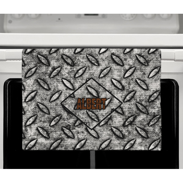 Diamond Plate Waffle Weave Towel - Full Color Print - Lifestyle2 Image