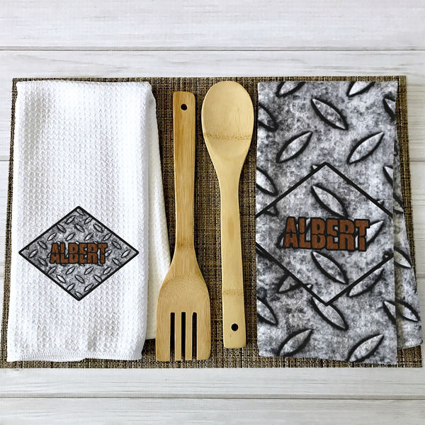 Diamond Plate Waffle Weave Towels - 2 Print Styles