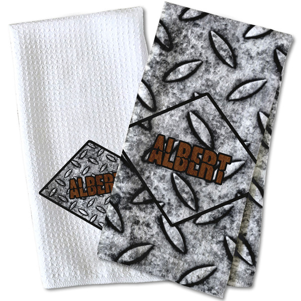 Diamond Plate Waffle Weave Towels - Two Print Styles