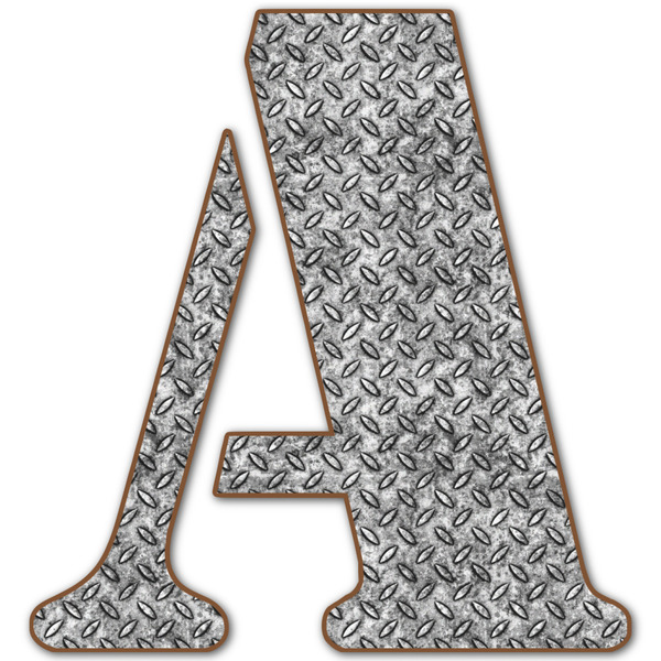 Custom Diamond Plate Letter Decal - Small (Personalized)