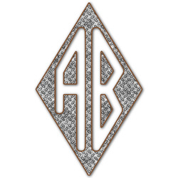 Diamond Plate Monogram Decal - Small (Personalized)