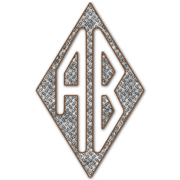 Custom Diamond Plate Monogram Decal - Large (Personalized)