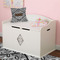 Diamond Plate Wall Monogram on Toy Chest