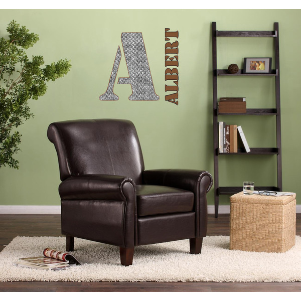 Diamond Plate Wall Name & Initial Large on Living Room Wall