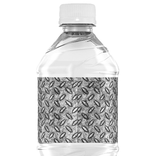 Diamond Plate Water Bottle Label - Back View